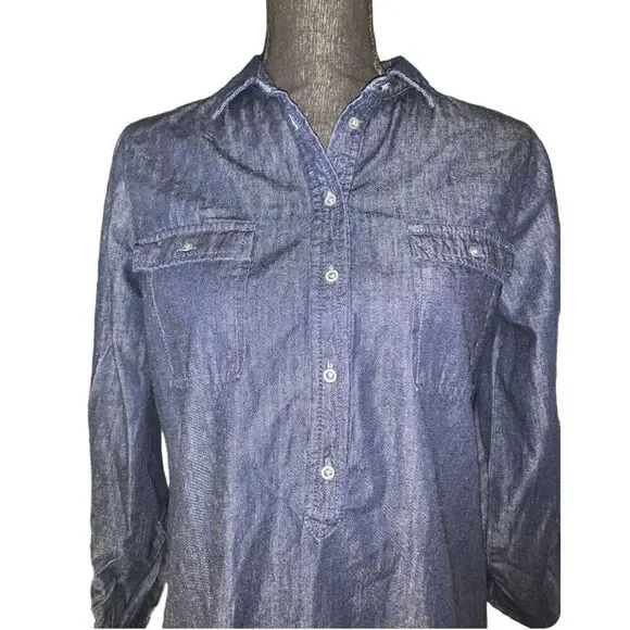 Loft Denim Shirt Dress - Picture 2 of 6